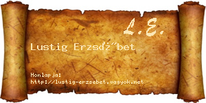 Lustig Erzsébet névjegykártya